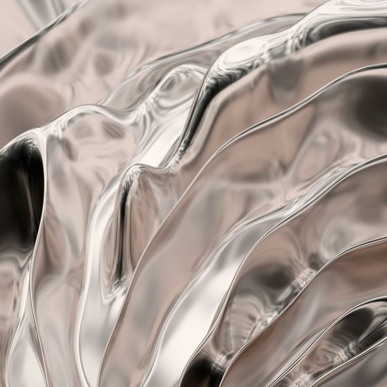 An abstract rippled metallic surface